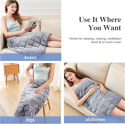 Miniatura 3 de CYMULA Manta con peso de franela para adultos manta pesada de forro polar Sherpa de 60 x 80 pulgadas, manta suave transpirable de 20 libras, tamaño