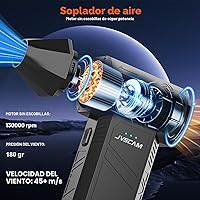 Vista 2 de Plumero de aire comprimido – Plumero de aire eléctrico con motor sin escobillas – Ventilador de aire inalámbrico ajustable de 3 engranajes – Plumero