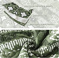 Vista 115 de VAPUTAR Juego de ropa de cama tamaño Queen – 3 piezas, edredón bohemio, colcha reversible ligera para dormitorio de granja (floral)