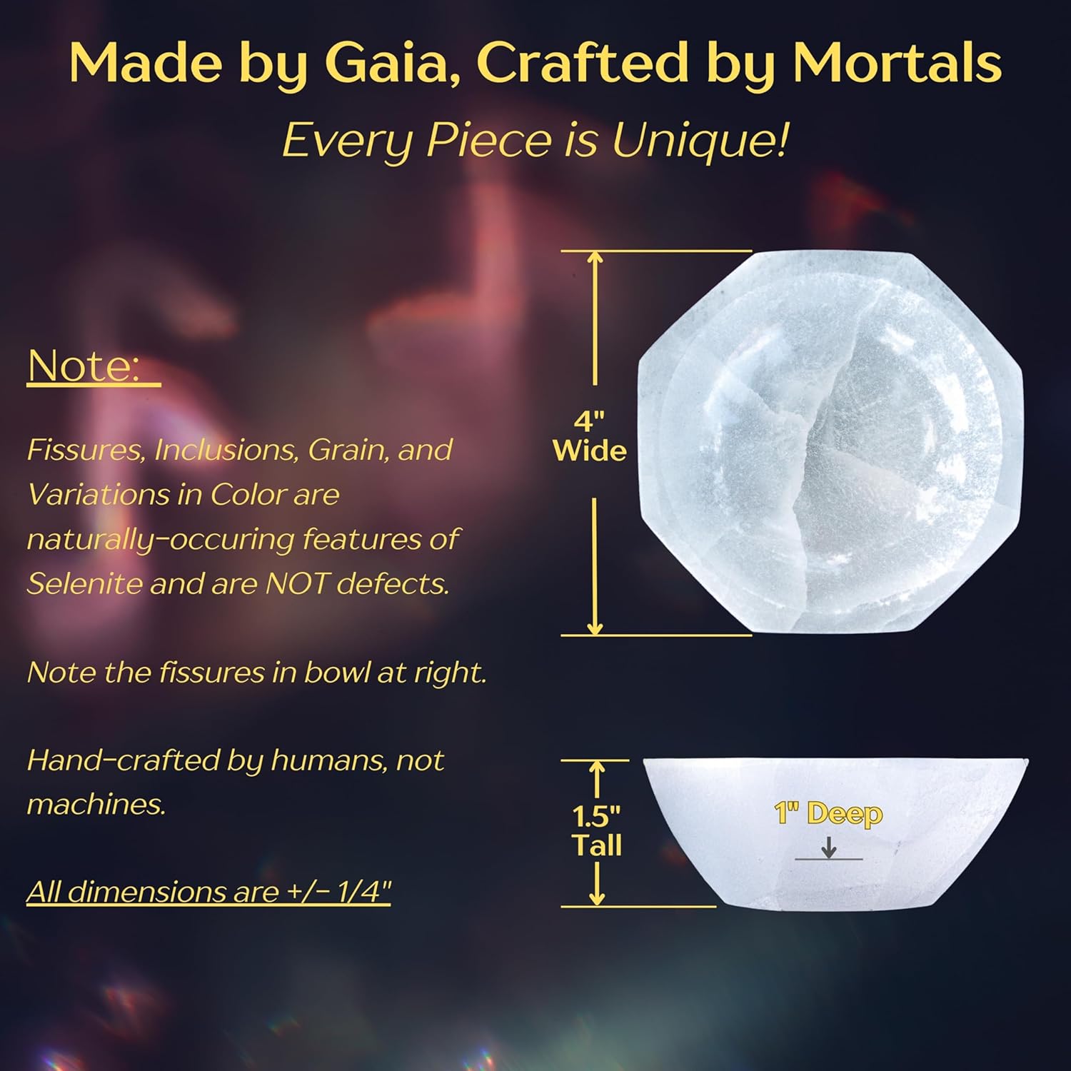 Om Zone Large Selenite Bowl Polished Selenite Crystal Charging Station for Cleansing and Charging Crystals Collection of Crystals and Healing Stones 4" Oval 2pack