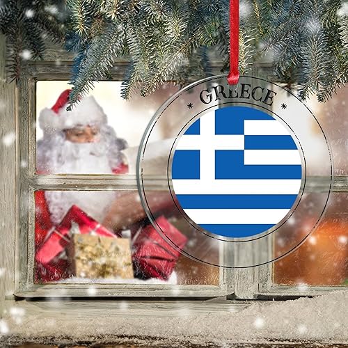 Vista 153 de Guatemala - Adornos acrílicos de Navidad, regalo de recuerdo de ciudad patriótica, adorno para árbol de Navidad, bandera nacional de Guatemala