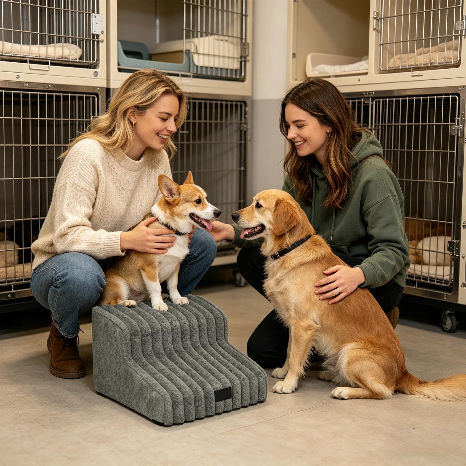 Scale Per Cani Scaletta Leggera Antisdrucciolo Per Animali Da Compagnia | Gradini per Cuccie di Cani per Gatti Anziani di Piccola Taglia e Cuccioli Giardino Interni Esterni Appartamento Balcone Te