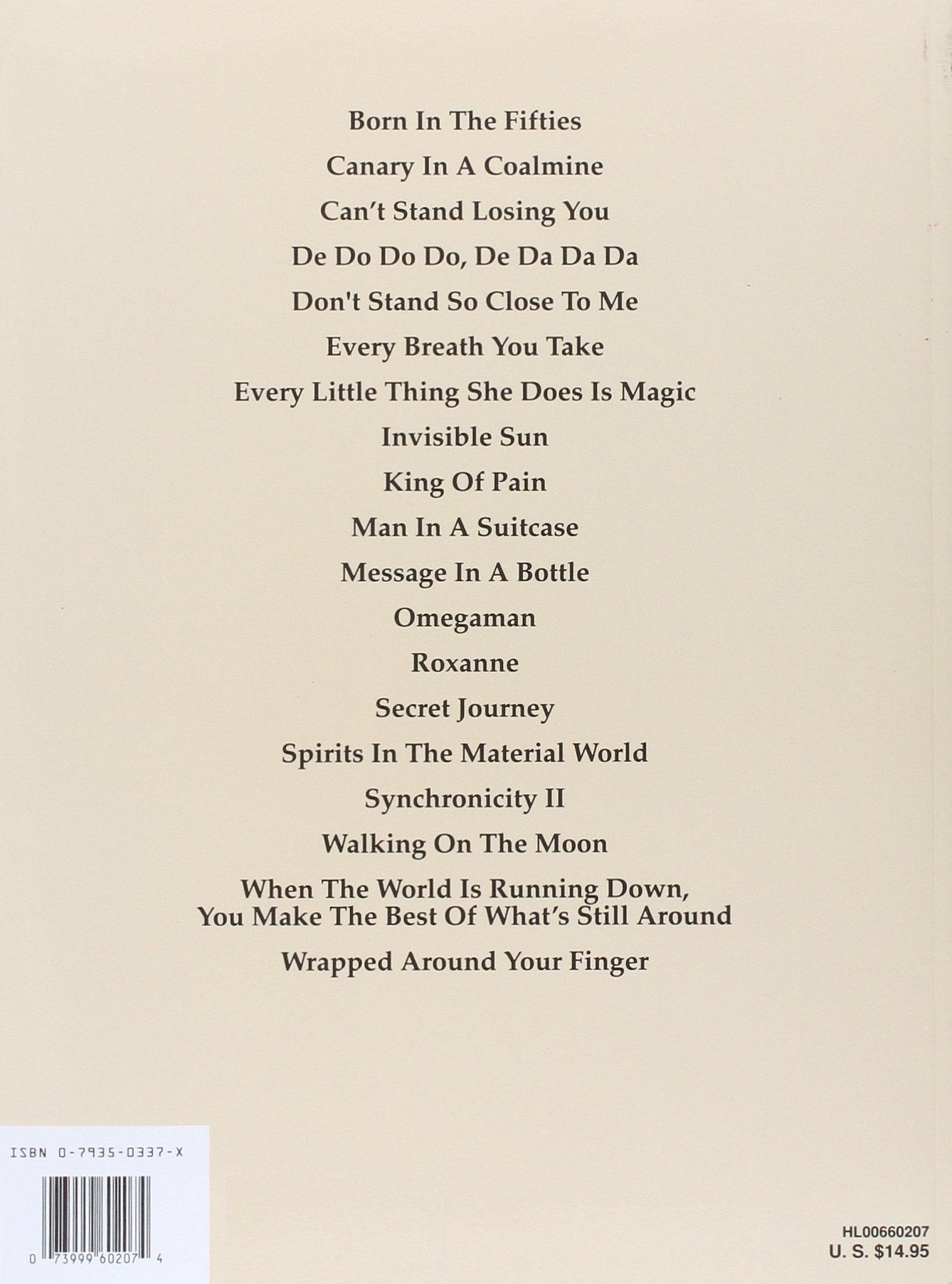 The Best Of The Police-Bass Recorded Versions-Bass Tab-Music Book