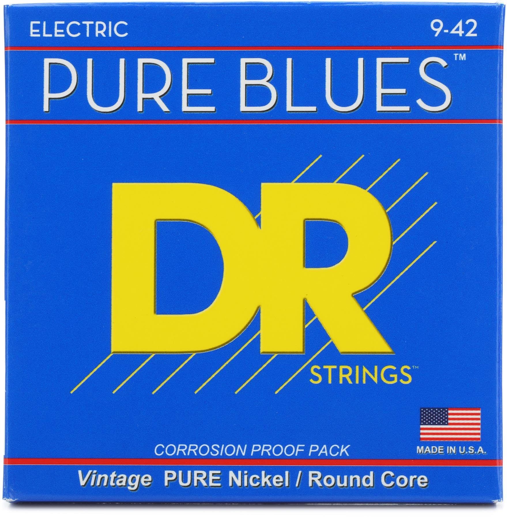 DR Strings PURE BLUES Pure Nickel Electric Guitar Strings (9-42)