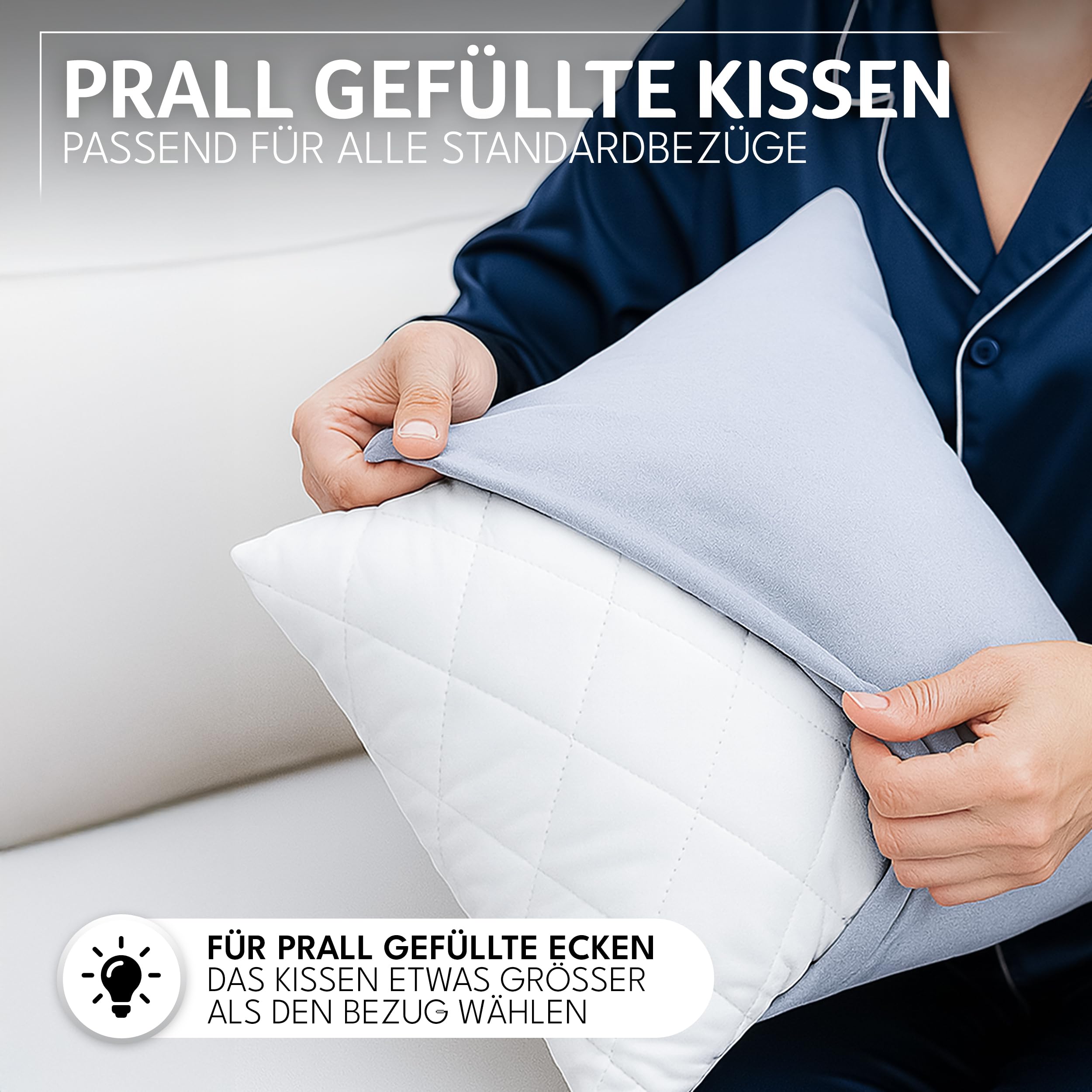 Gentle North Kopfkissen (50x75 cm groß) - 2er Set Kissen für Bett und als Dekokissen