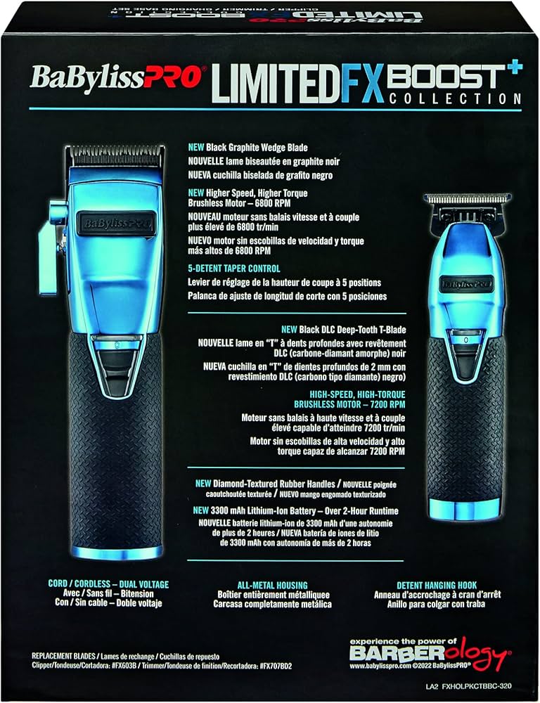 BaBylissPRO LIMITEDFX BOOST+ Collection: Clipper, Trimmer, and