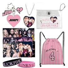 BP Fan Merchandise Gift Set Merch Kpop Merchandise Gift Set for Blink Jump Love Keychain Backpack Silicone Bracelets Sticker Purse Love Pendant