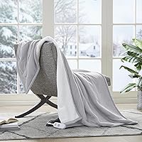 Serta Heated Throw Blanket 50x60 Smoke Grey - Reversible Fleece Sherpa, 5 Heat Settings, Auto Shut-Off, ETL Certified, Machine Washable