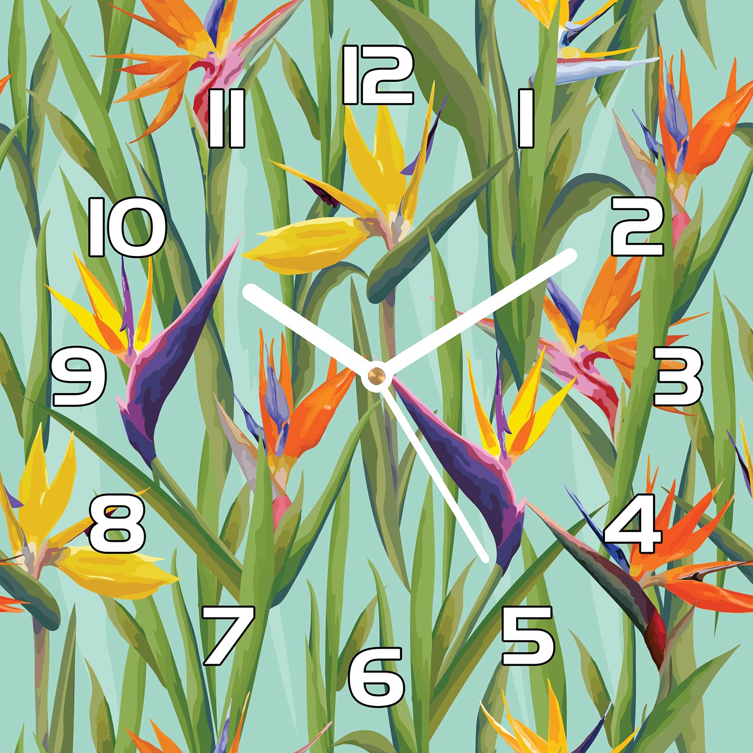 Horloge en verre feuilles pastel, l'éclat du luxe moderne chez vous
