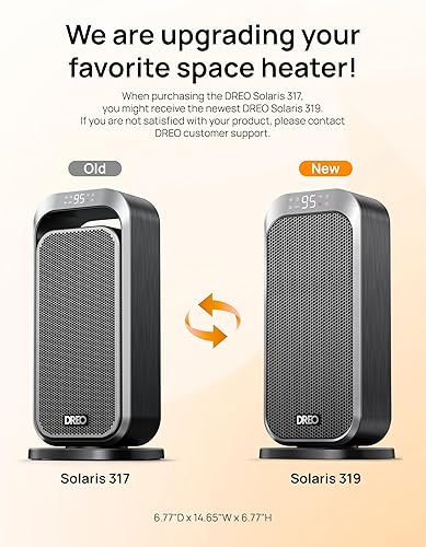 Miniatura 8 de Dreo Calentadores de espacio para uso en interiores, calentador portátil de 15 pulgadas con oscilación de 70, calentadores eléctricos de 1500 W con