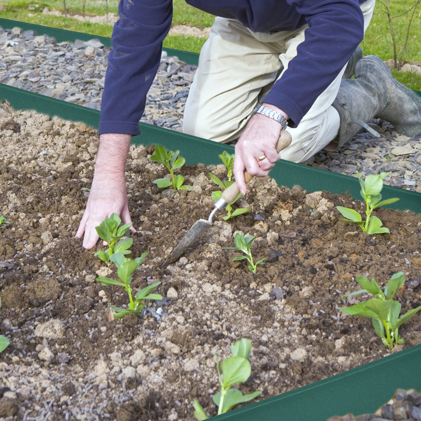 UISEBRT Lawn Edging Roll - Bordo per aiuole in plastica, 20 m, colore: verde