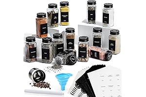 AOZITA Spice Jars with Black Lids: The Ultimate Kitchen Essential for Organized Seasoning