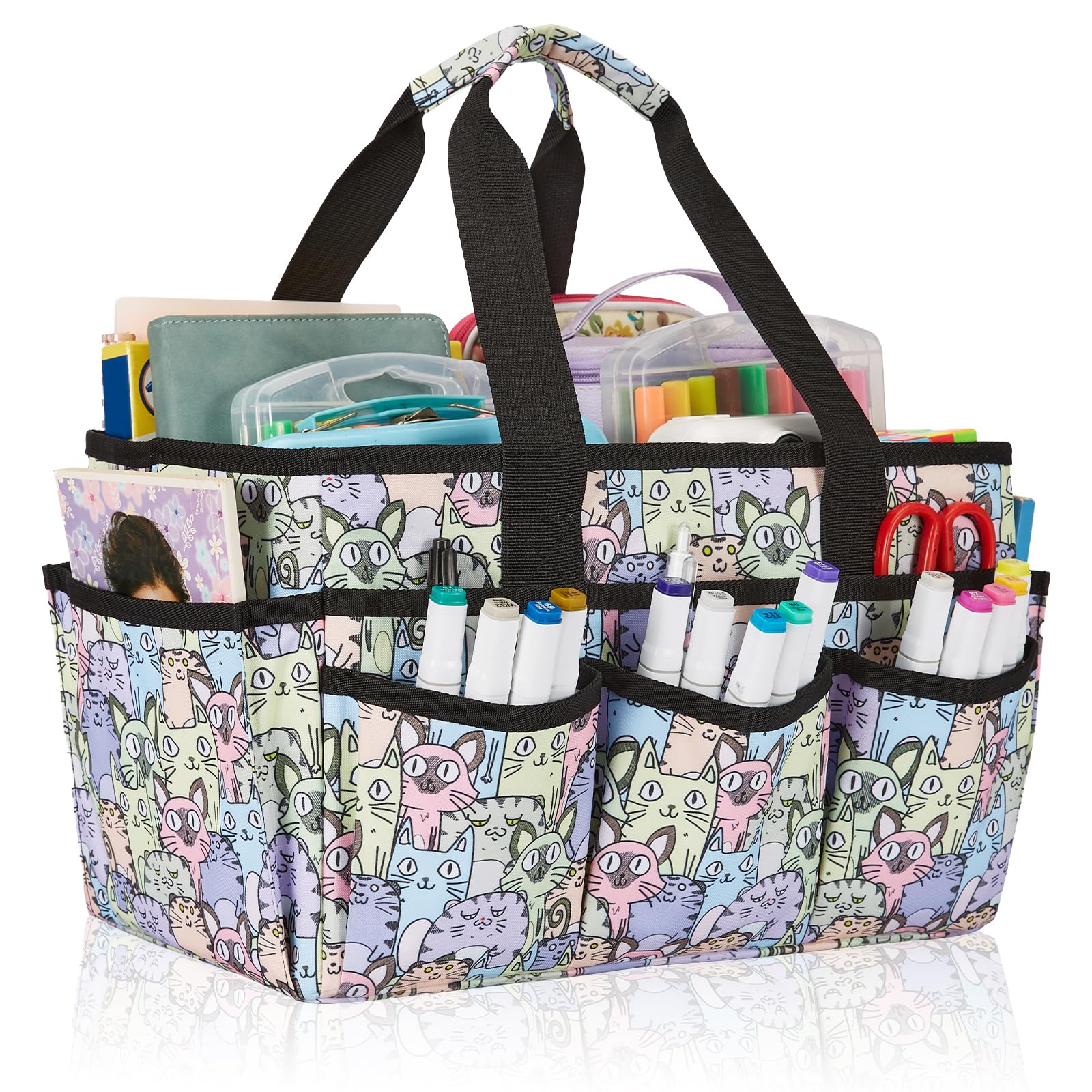 Craft Organizer Tote Bag, Art Caddy Organizer with Handles,Multi-Functional Craft Caddy,Travel Art Box