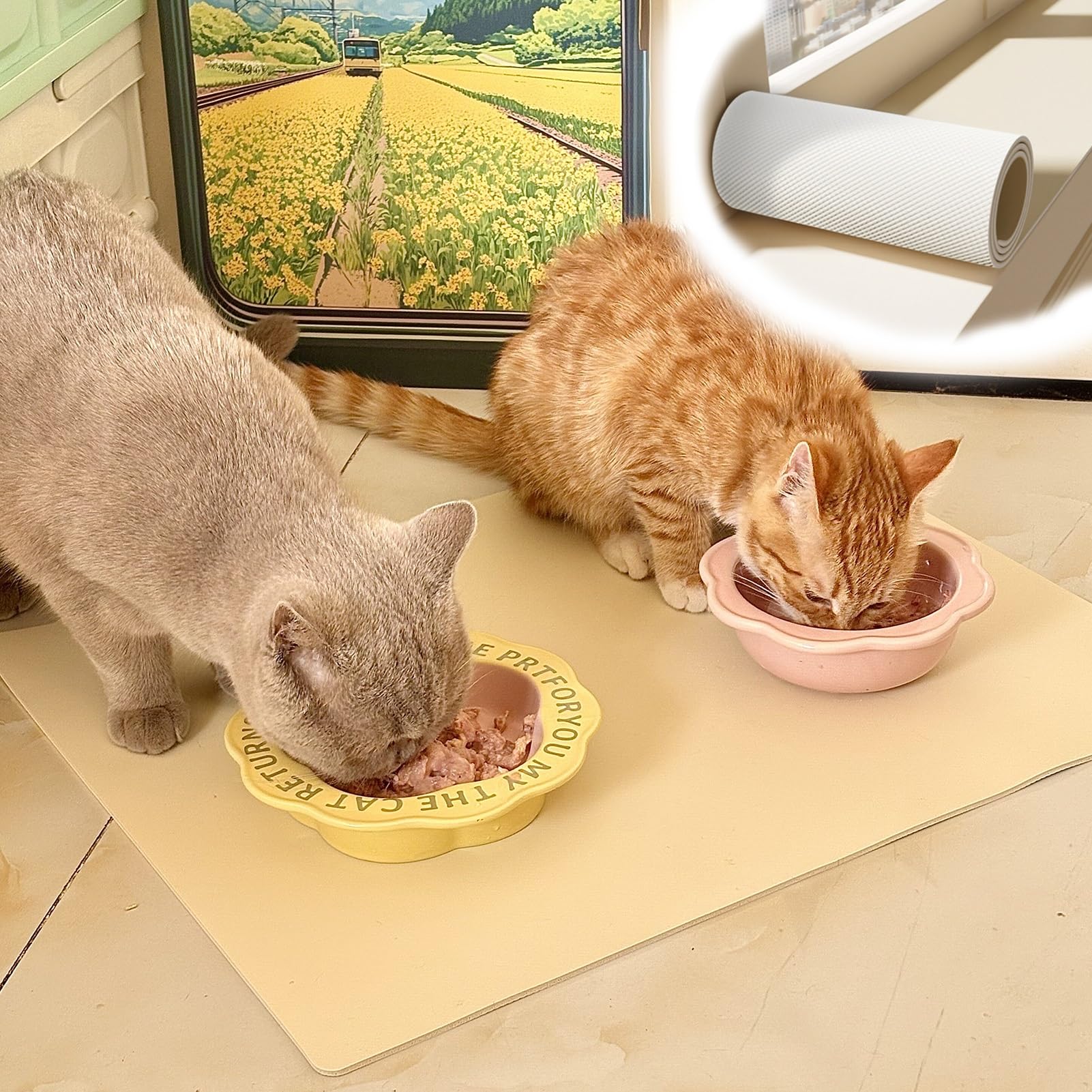 Tapis rebord fenêtre personnalisable uni pour créer un coin d'observation sécurisé aux chats