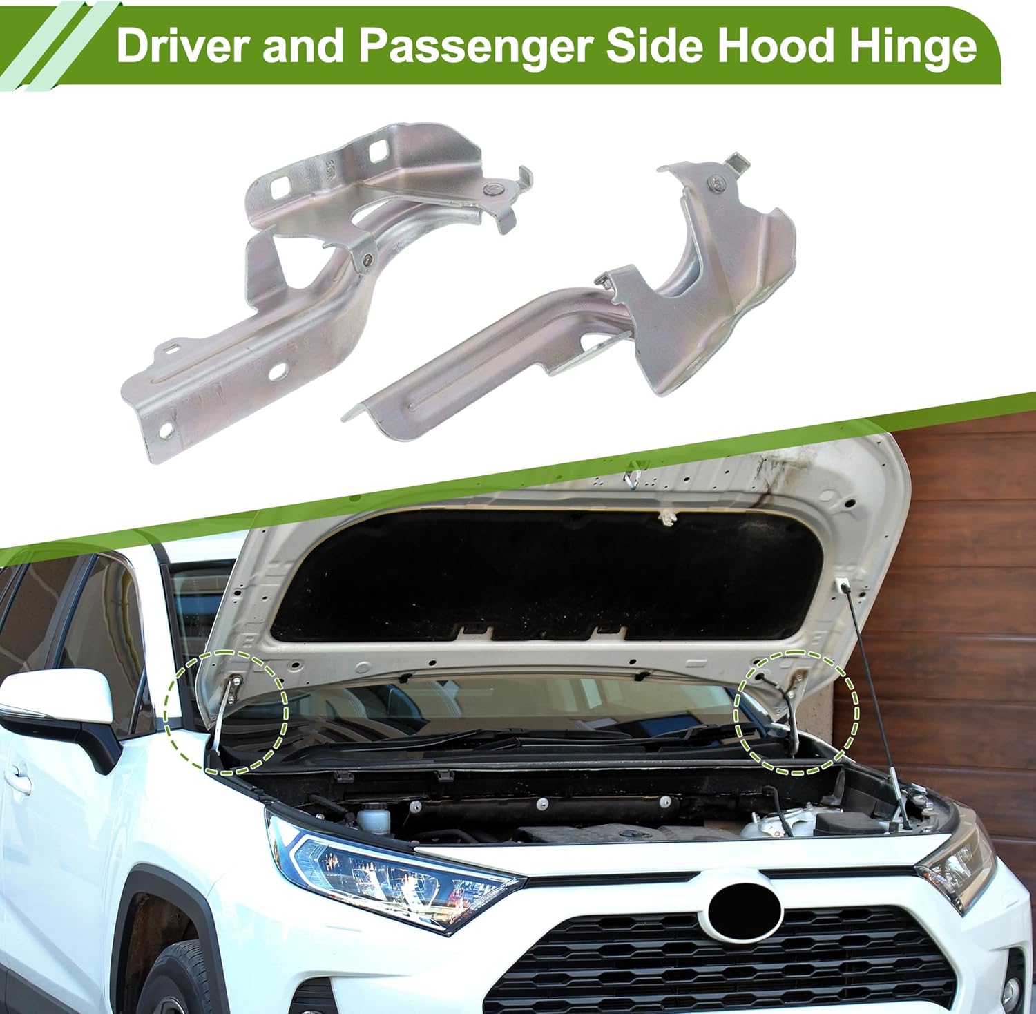 No.654016CA0A Hood Hinges for Nissan Altima 2019-2024 Silver Tone Front Driver and Passenger Side Front Bonnet Bracket Iron 1 Pair