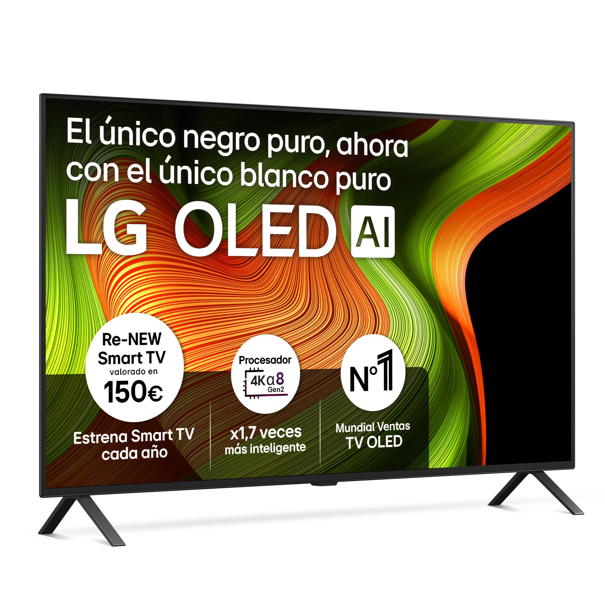 LG OLED55B56LA - TV 55", OLED 4K, Smart TV AI B5, WebOS 25, Super Upscaling, Dolby Vision y Dolby Atmos, AMD FreeSync, Alexa/​Google Assistant, Negro