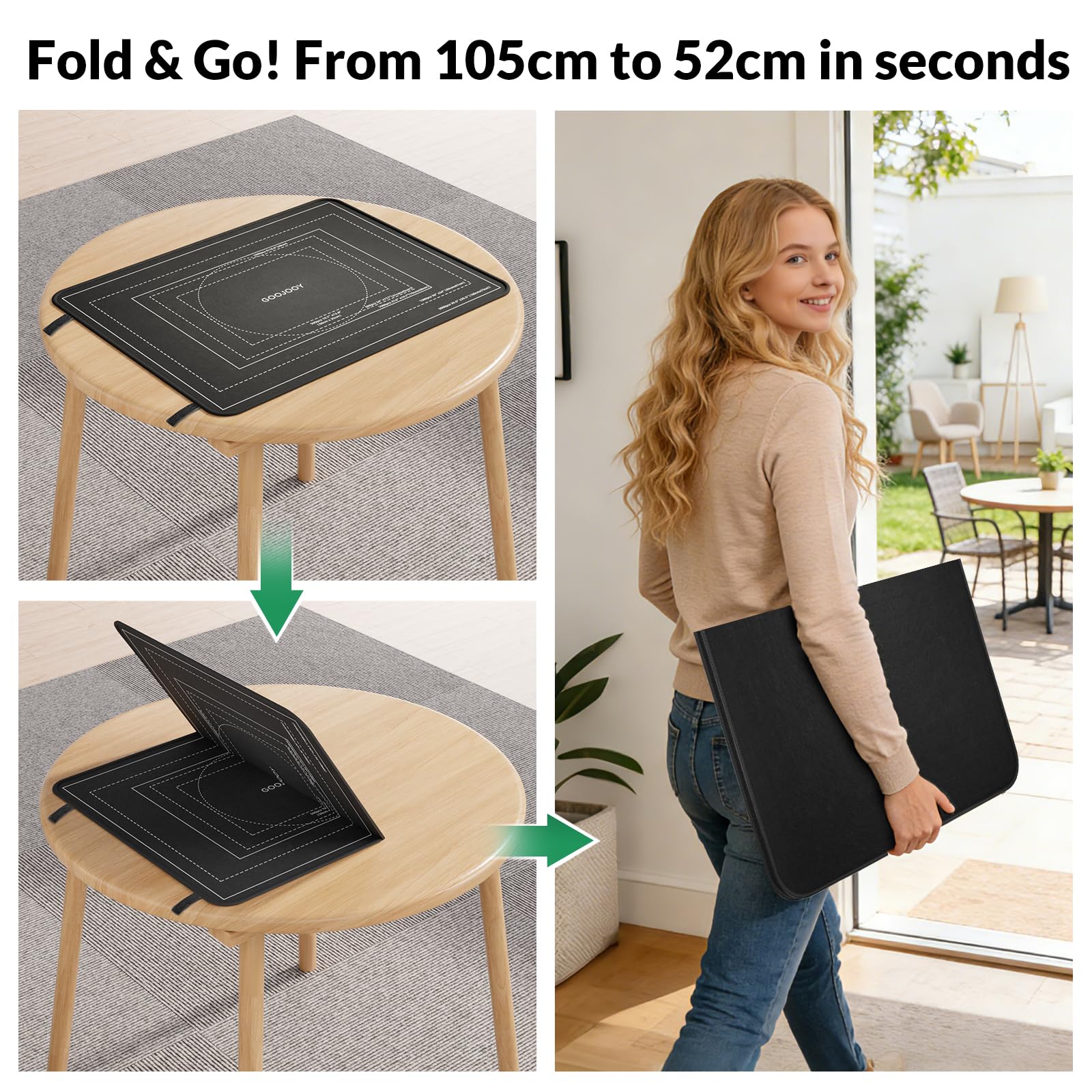 Plateau Puzzle 1500 Pièces avec 8 Plateaux de Tri Colorés et Couvercle Anti-Poussière, 95x65 cm Planche Puzzle, Table Puzzles Pliable en Feutre, Surface Antidérapant pour Amateurs de Puzzles