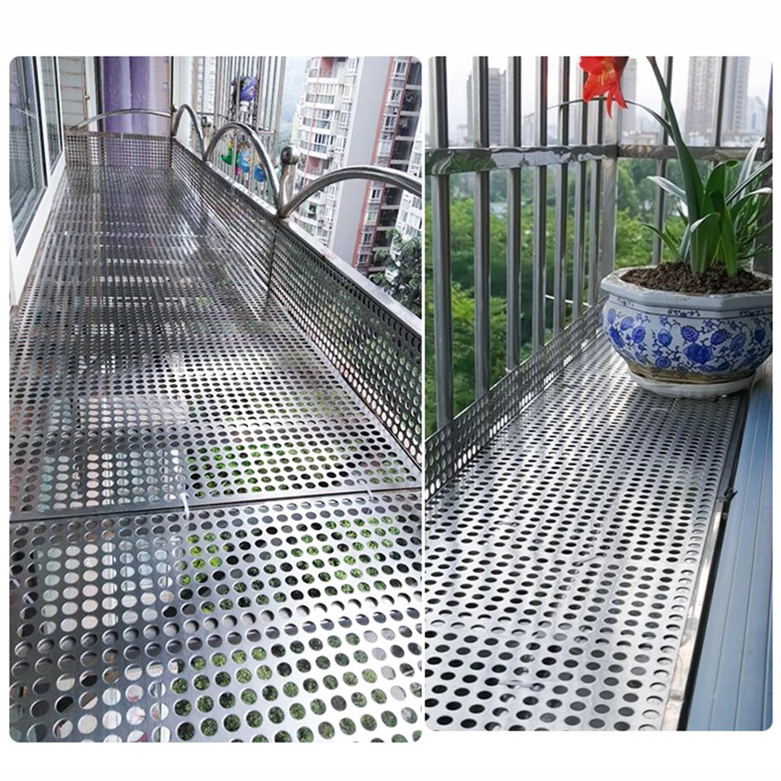 304 Lamiera Acciaio Inossidabile Perforata, Lamiera Multiuso Spessore di 0,8mm Recinto di Protezione Scala Recinto Decorativo di DIY(0.7x1m)