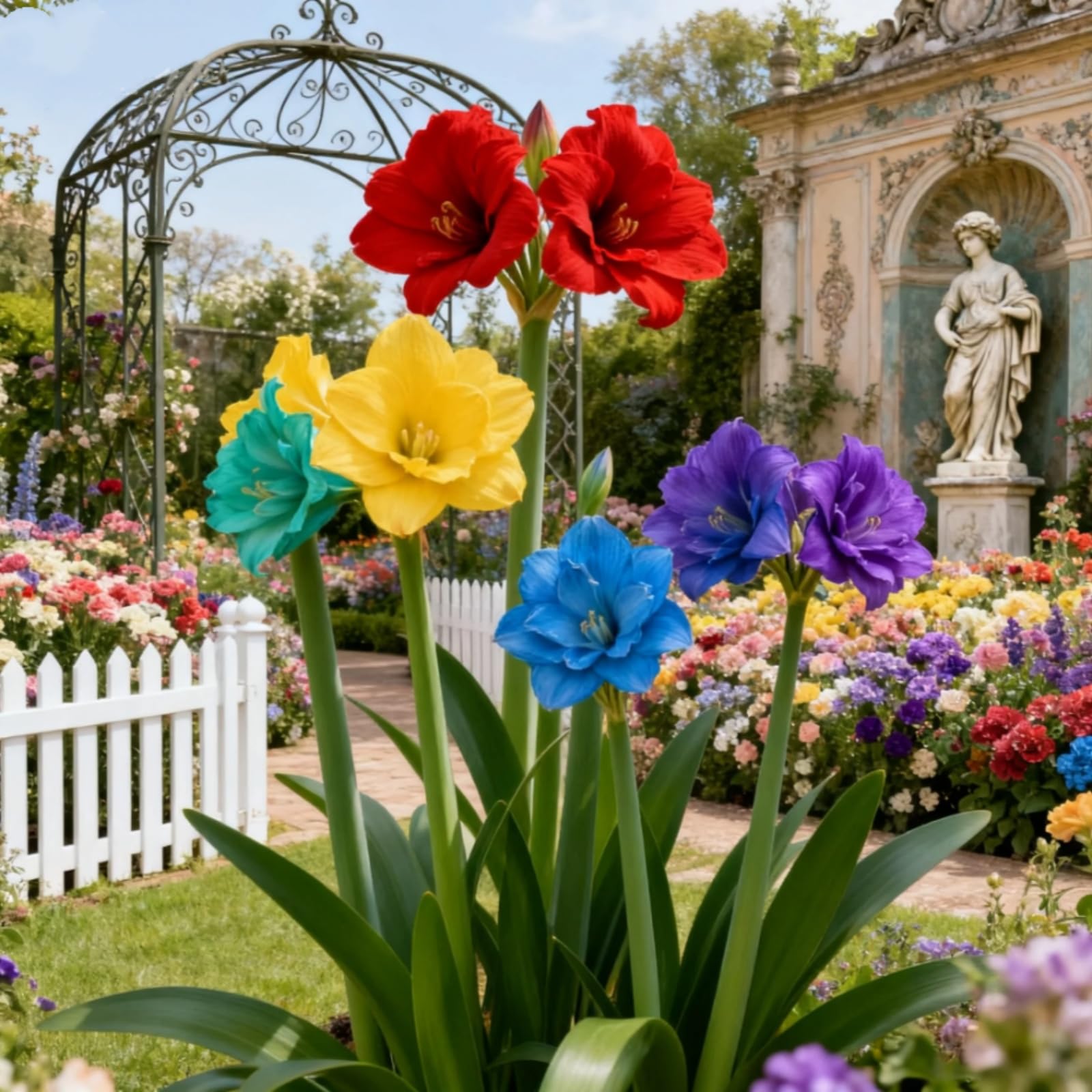 Hardy Amaryllis Bulbs – Perfect The Four Seasons Bulbs for Shaded Corners and Garden Beds,Hardy Perennial, Excellent Display-1 Rizoma-A