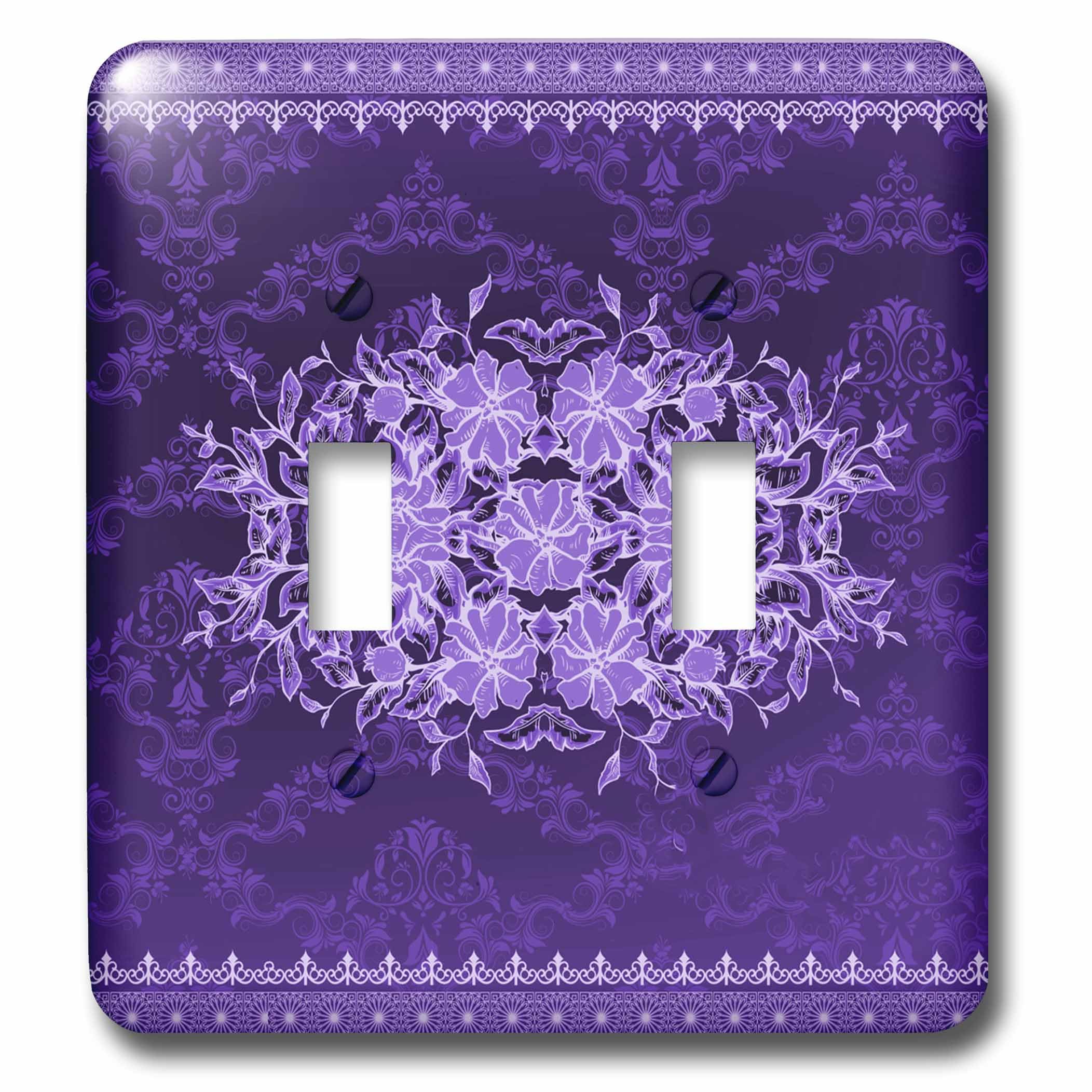Interrupteur double violet 3dRose lsp_77727_2 déco florale murale