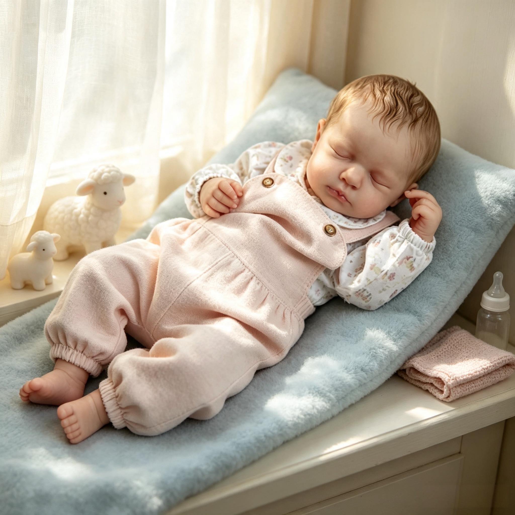 RXDOLL Reborn Puppe Lebensecht 50CM Reborn Baby Mädchen Vollsilikon, Lebensecht Babypuppen Wie Echt, Realistisch Newborn Babys Puppe Wasserdicht, Silikon Baby Mädchen