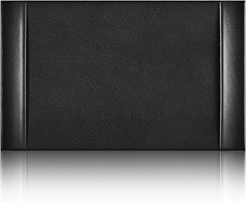 Protector de escritorio de cuero de 30 x 18 pulgadas, tapete de escritorio de cuero con rieles laterales, tapete de escritorio para oficina, hogar,