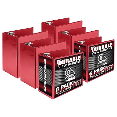 Vista 32 de Samsill Carpeta duradera de 3 anillos de 1 pulgada, fabricada en Estados Unidos, carpeta de anillos en D, cubierta transparente personalizable