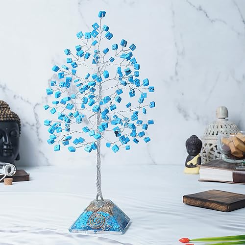 Miniatura 10 de Árbol de la vida con piedras preciosas de cornalina  Base de pirámide de orgón, árbol de cristal para energía positiva, decoración de Feng Shui,