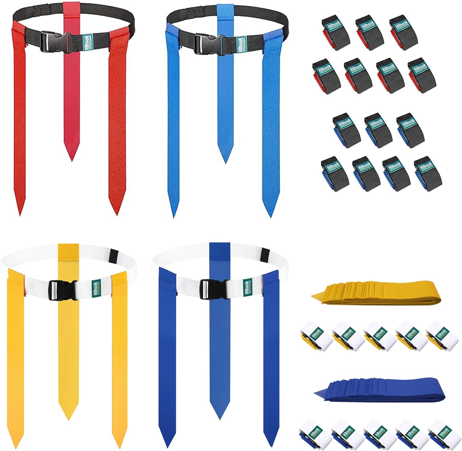 24 Flag 12 Belt Football Kit 24-Piece Flag Football Set With Belts & Flags - Adjustable For Kids, Youth, Adult Team Sports & Training Football Belts And Flags - View #8