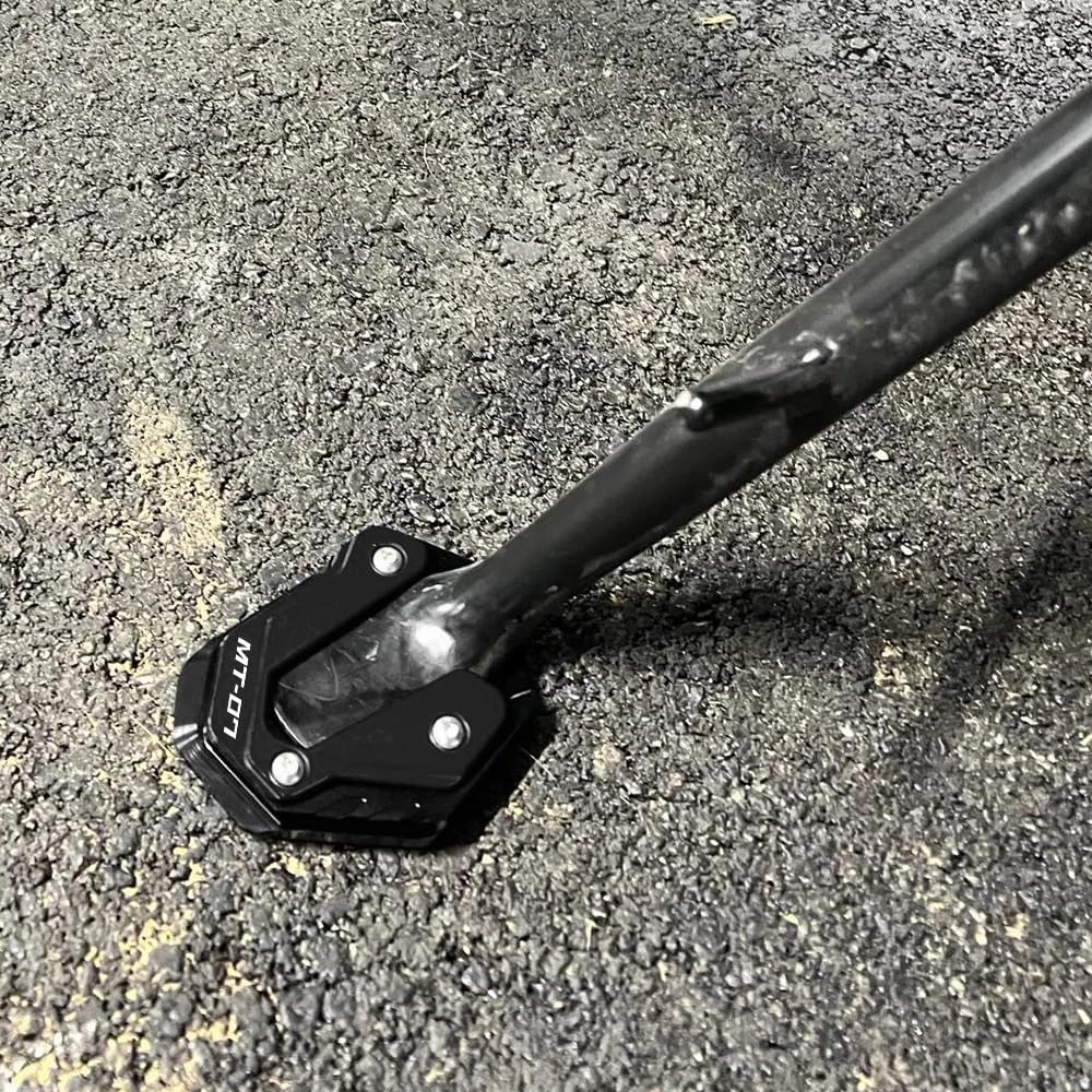 Per YAMAHA MT07 MT-07 MT 07 2015-2024 2025 2026 Supporto per moto accessori piedistallo laterale base Piatto di supporto ingrandito (Nero)