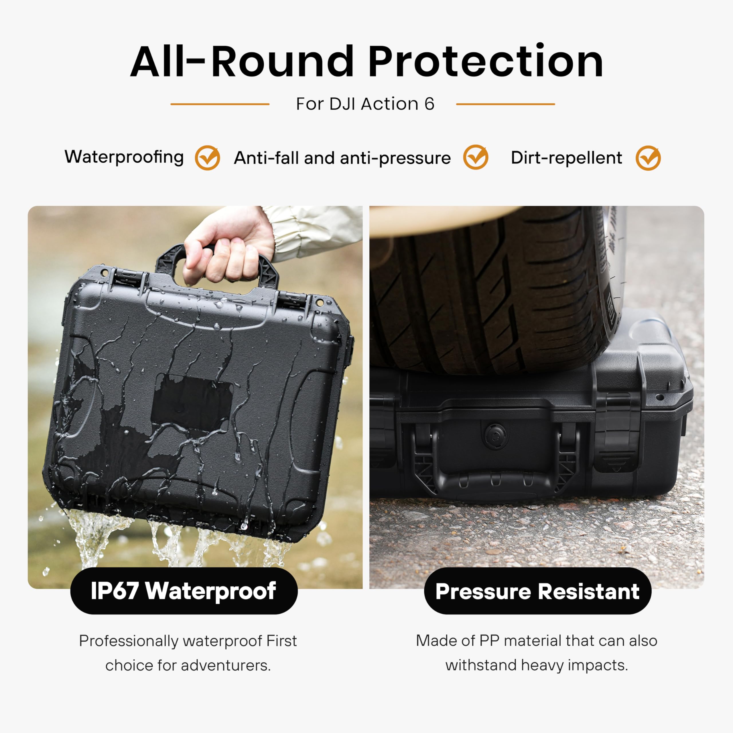 STARTRC PHOTO Osmo Action 6 - Custodia impermeabile a doppio strato per DJI Osmo Action 6 accessori, per Standard & Adventure Combo [Solo valigia]