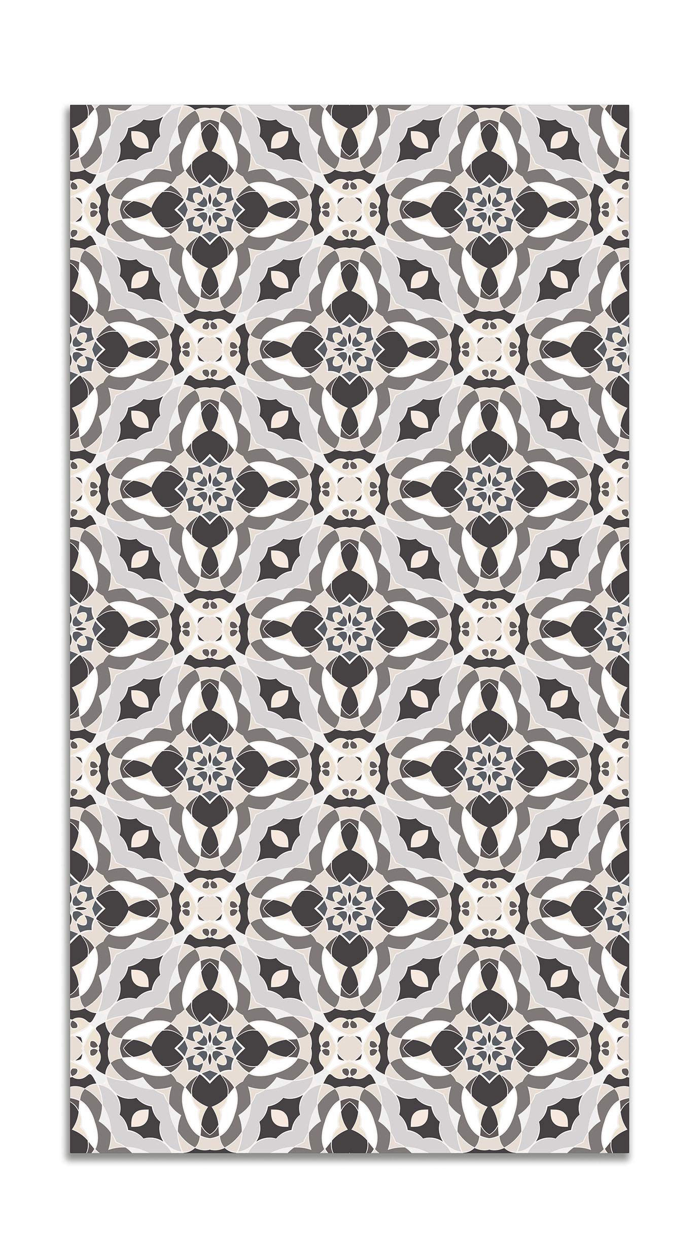 Panorama Alfombra Vinílica Cocina Salón - Varios Tamaños - (Baldosín Oriental Caleidoscopio Gris 40x80 cm)