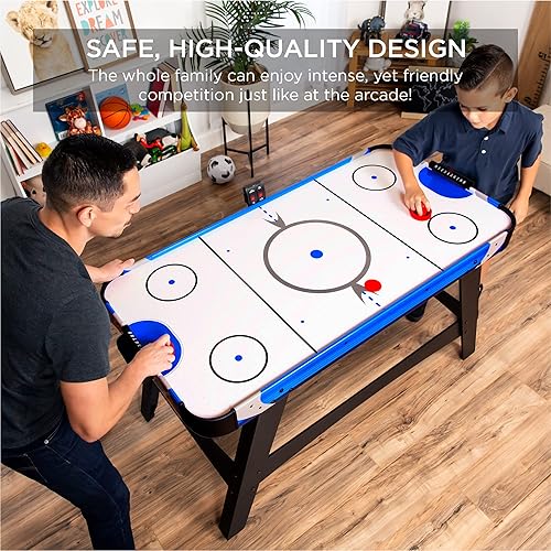 Miniatura 2 de Best Choice Products - Mesa de hockey de aire de tamaño medio, 58 pulgadas, para sala de juegos, hogar, oficina, con 2 discos (pucks), 2