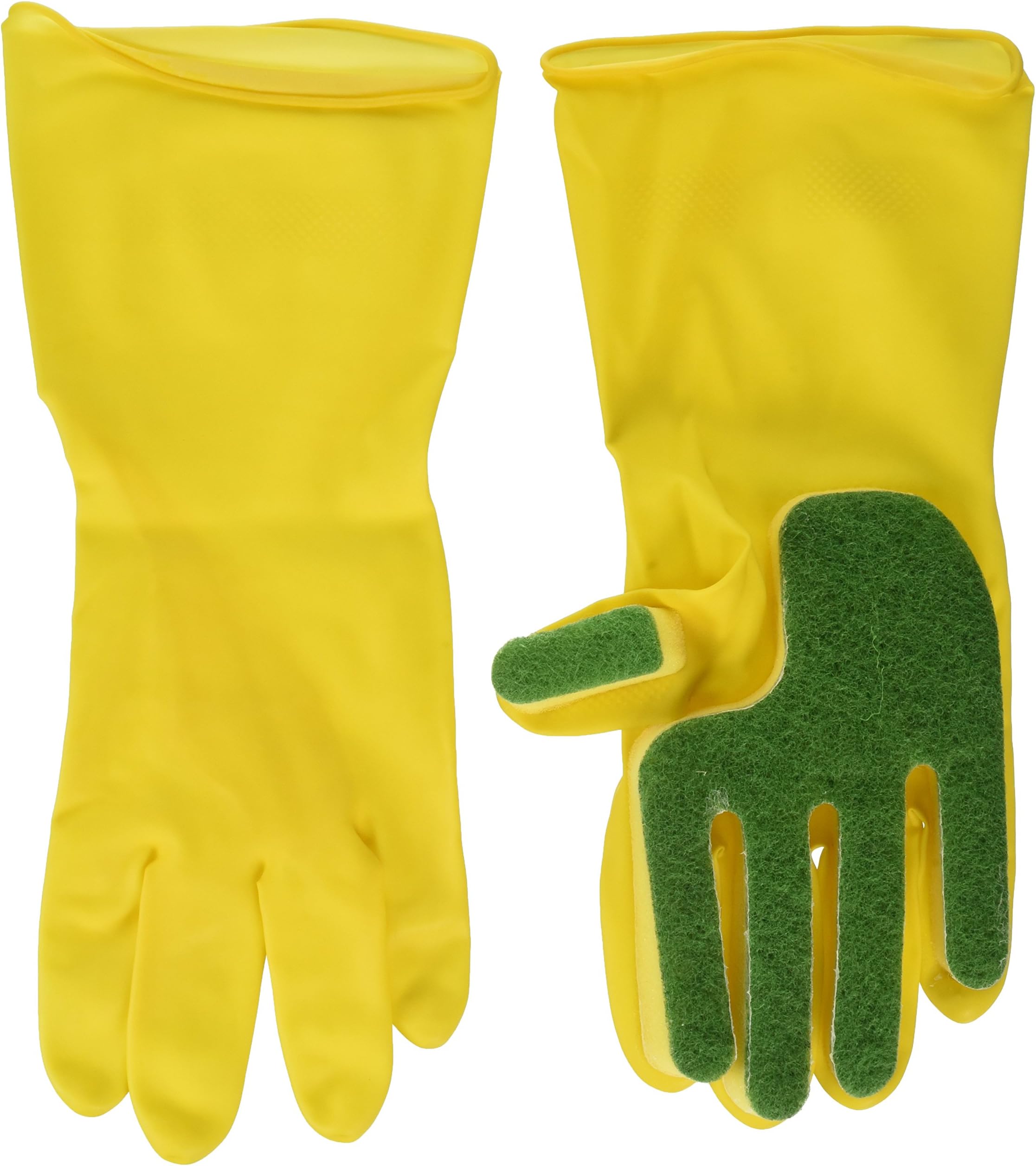 Reusable Kitchen Cleaning Gloves Sponge Fingers, Latex-made, Household Use,Medium, for Quickly Dishwashing, Bathroom, Car, Furniture, House Cleaning, High Heat-resistance, Water-proof