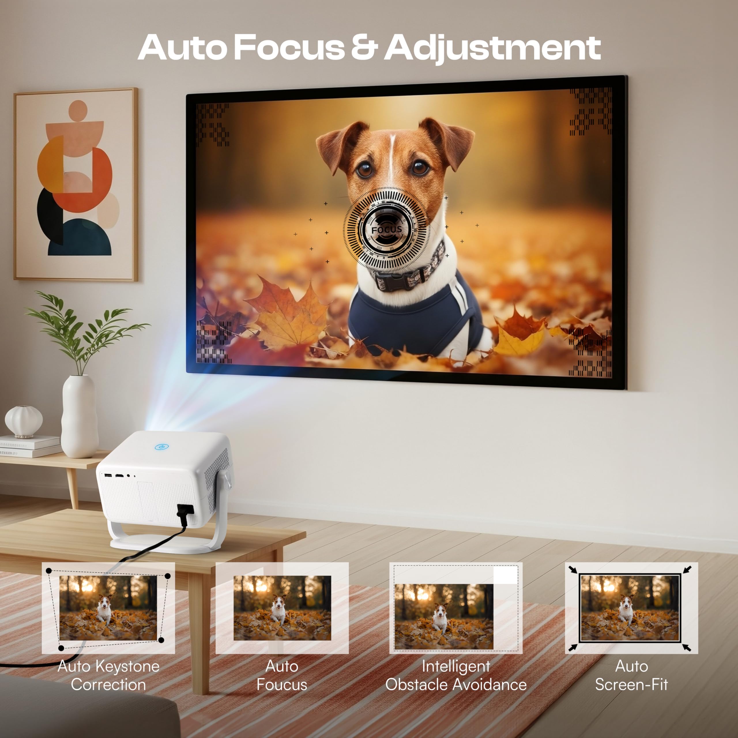 Caydo Proiettore artistico P3 con esclusiva app di disegno per artisti, messa a fuoco automatica portatile e proiettore Keystone Native 1080P per disegno e tracciamento, proiezione da 40 a 120 pollici