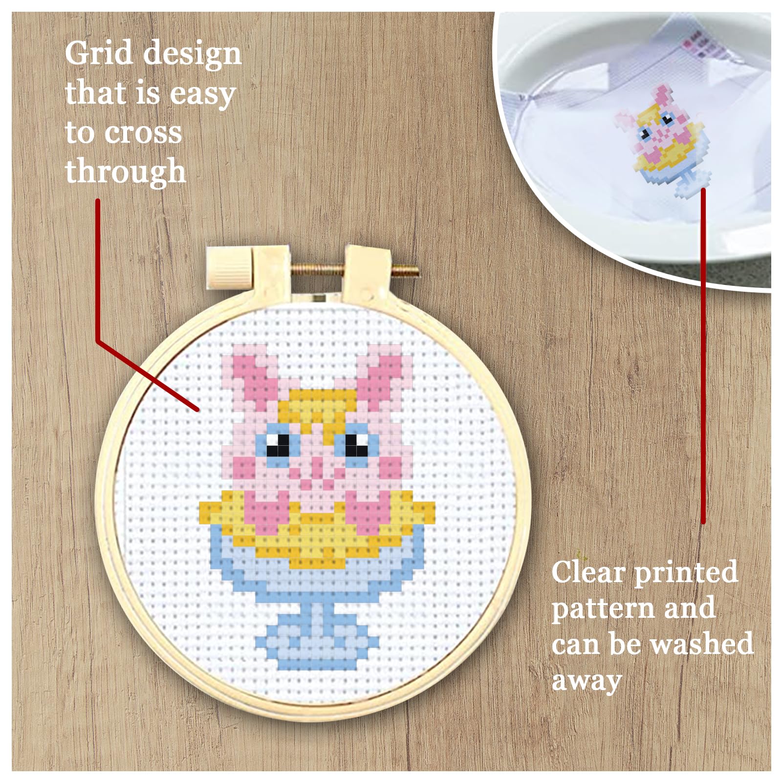 Punto Croce Starter Kit, Madre E Figlio Elefante, Kit Punto Croce Stampato 11CT Kit Punto Croce Ricamo Prestampato Per Principianti Adulti Decorazione Da Parete Regalo 40 * 50cm