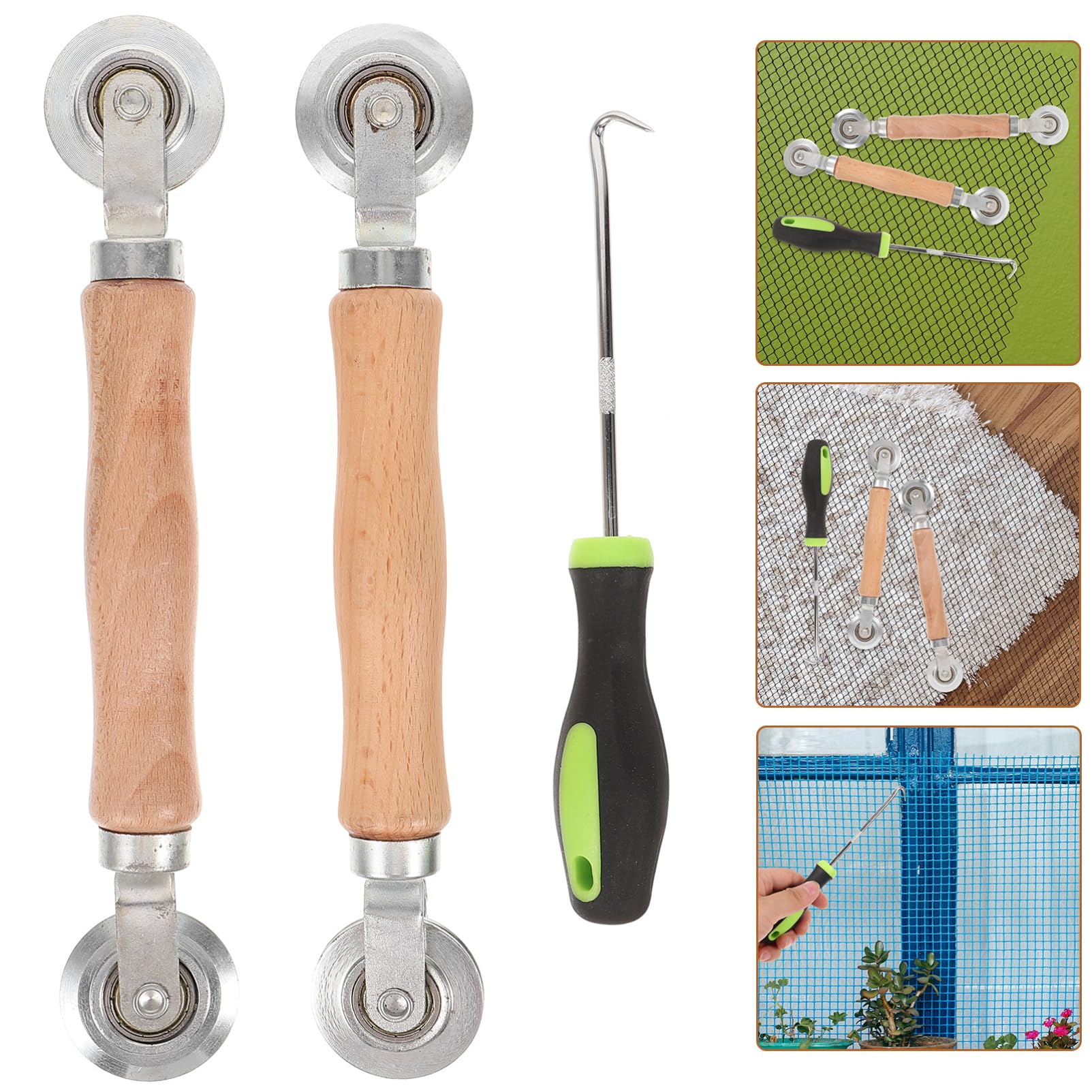 jojofuny 15stücke Teiliges Für Bildschirmreparatur Werkzeuge Mit Holzgriff Für Fenster Und Türen Spline-entferner Und Rollenwerkzeug Für Professionelle Anwendungen