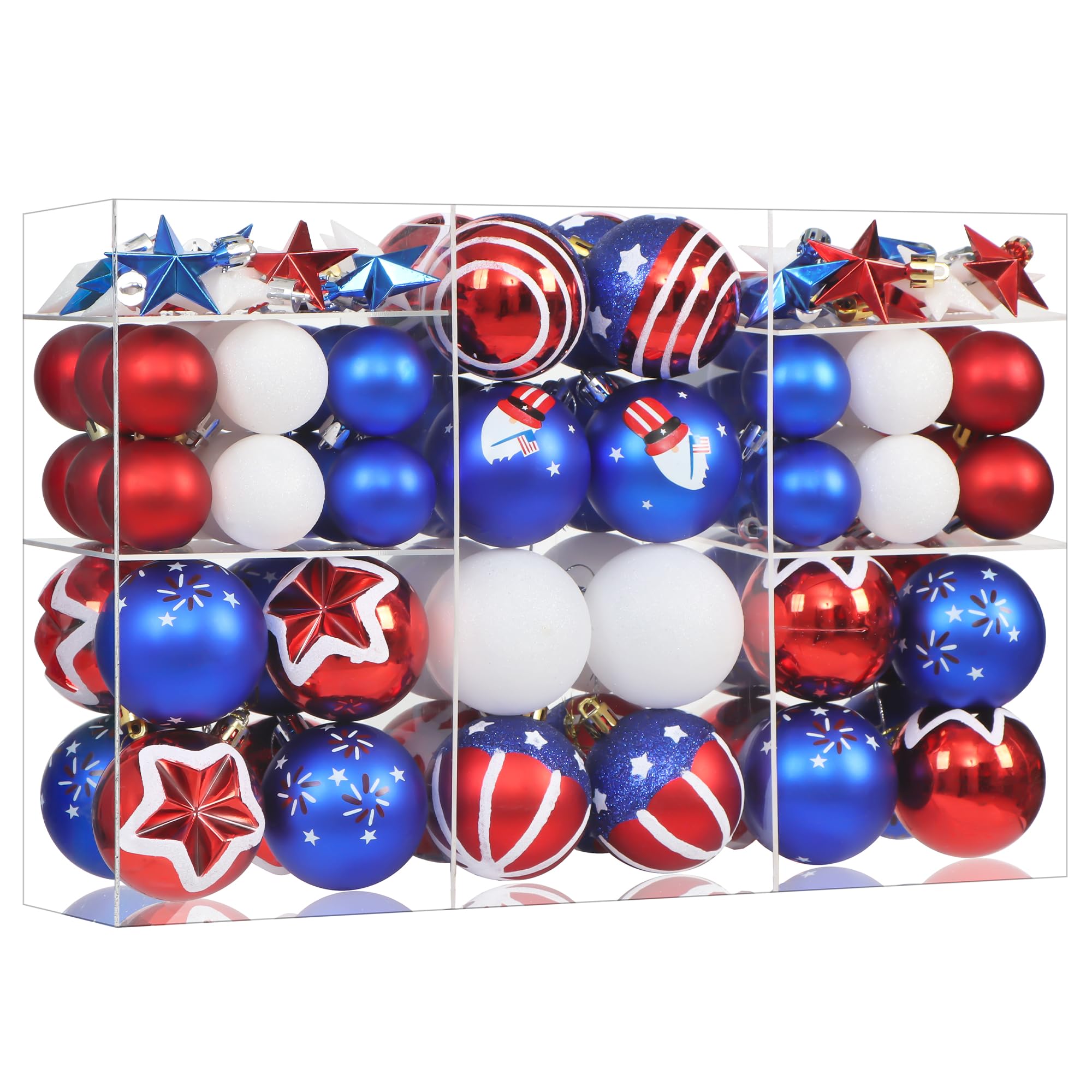 FlameFlash 100pc Patriotic Tree Ornaments