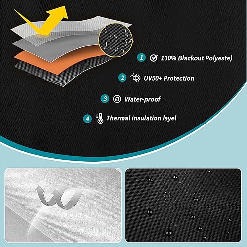 Miniatura 2 de Cortinas opacas para dormitorio, cortinas opacas portátiles de viaje 100% opacas, puedes obtener una cubierta de ventana, juego de 6 piezas,