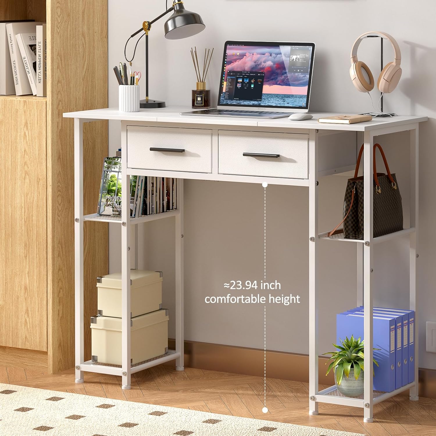 Maximize Your Space: Review of the Versatile White Computer Desk with Drawers