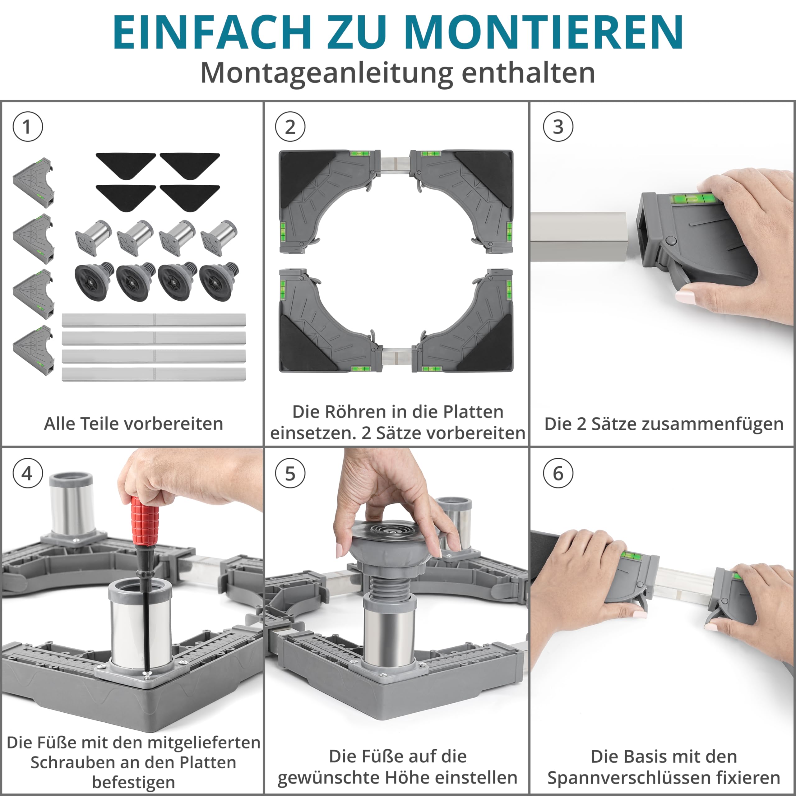 Winter Shore Verstellbares Mini-Kühlschrank & Waschmaschinen Untergestell