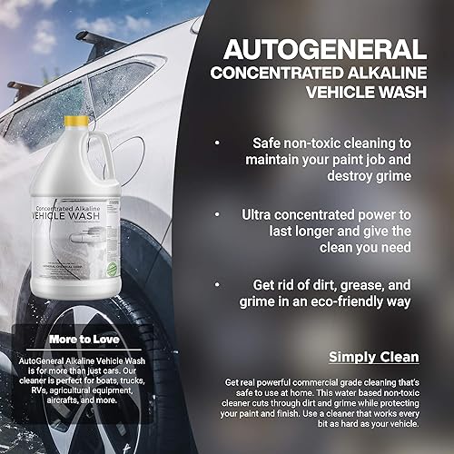 Miniatura 3 de GCC 710 - Champú alcalino concentrado para lavado de vehículos, para limpieza y detalles, cortador de suciedad y grasa a base de agua, limpiador