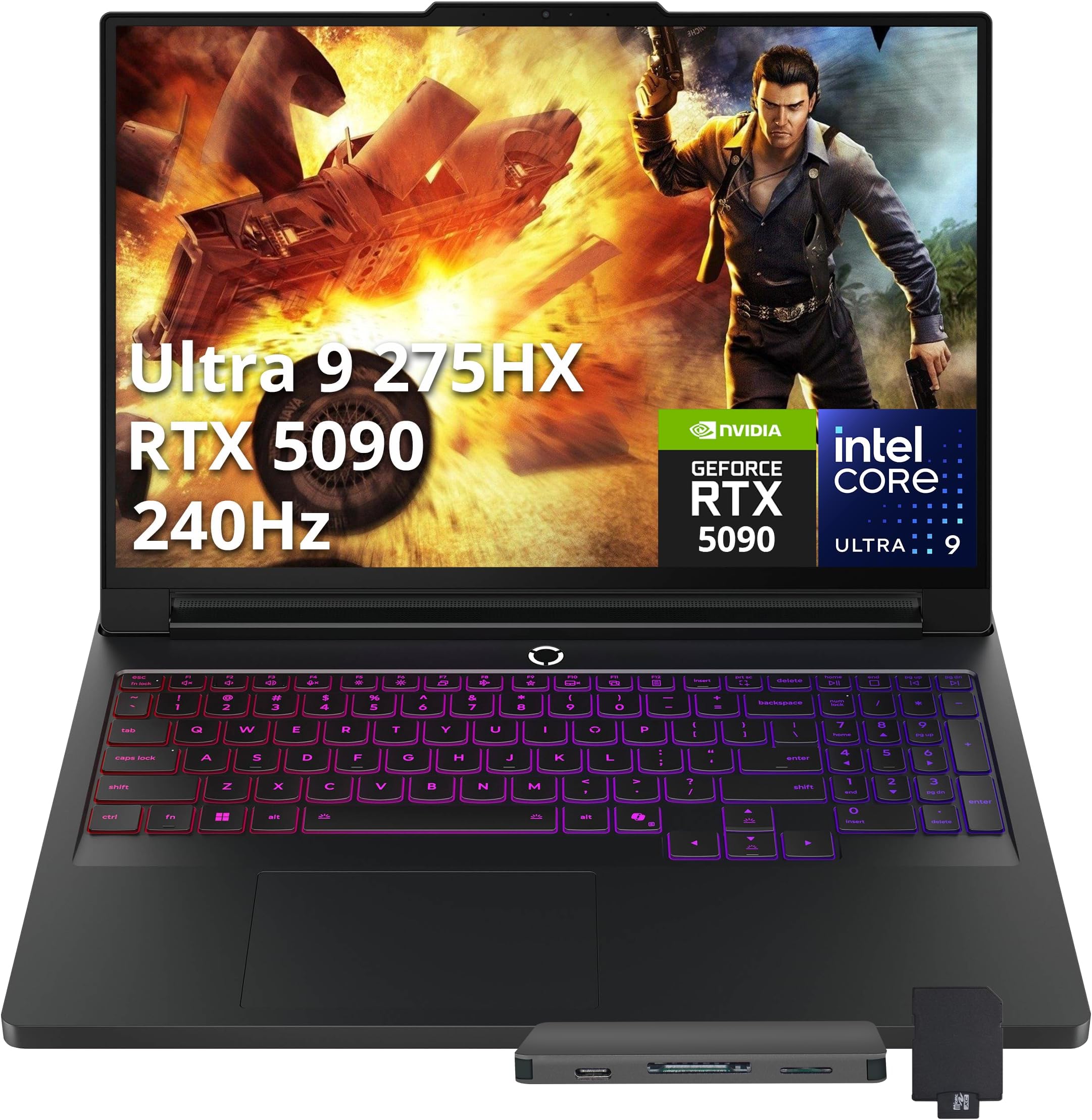 Lenovo Legion Pro 7i 16" WQXGA OLED 240Hz Gaming Laptop, Intel Ultra 9 275HX, GeForce RTX 5090, 32GB DDR5, 2TB Storage(1TB SSD+1TB Docking Station Set), Backlit Keyboard, WiFi 7, Win 11 Pro, Black