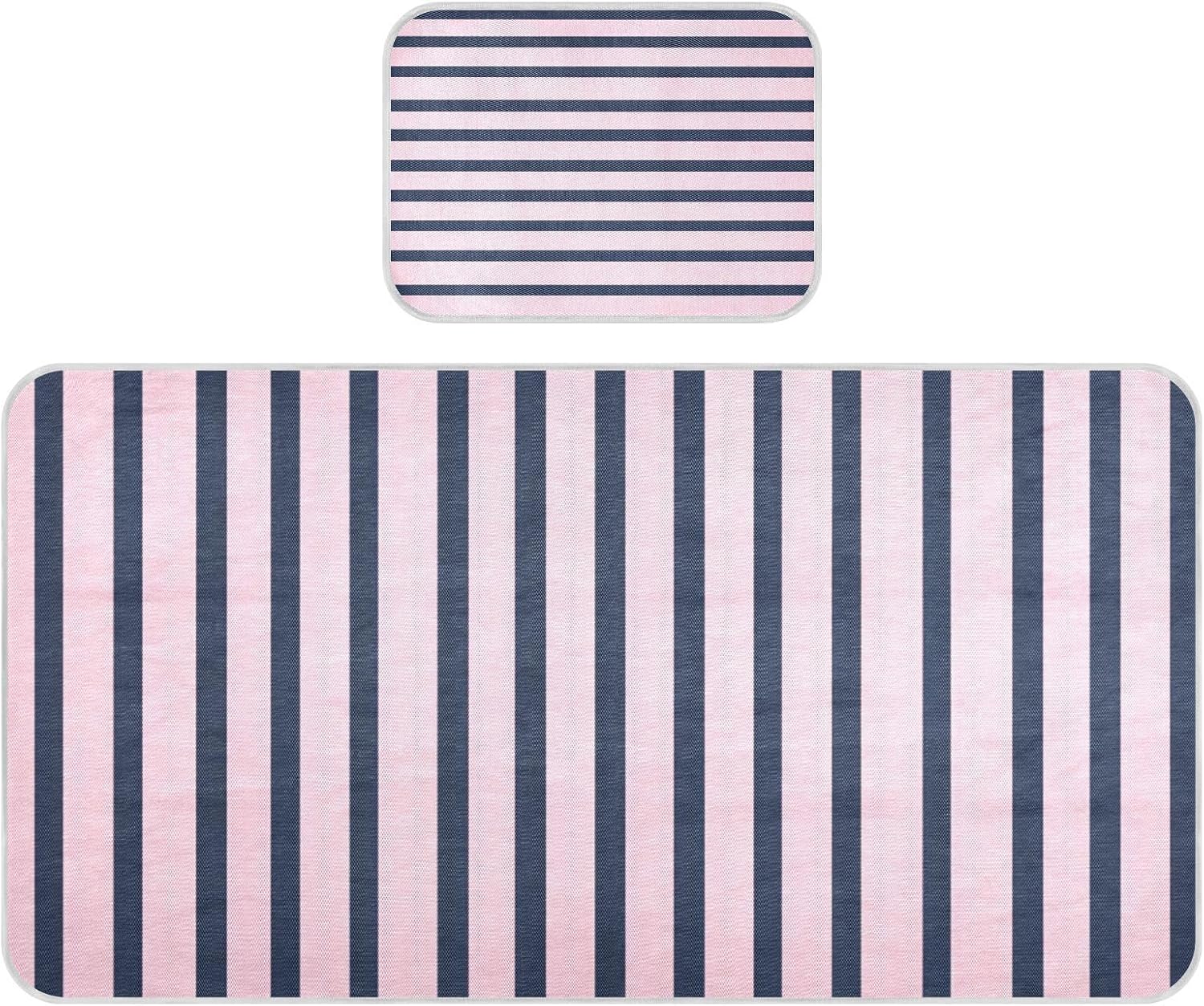 Black and Lavender Stripes Cooling Baby Toddler Mattress 28" x 52" Breathable Bed Pads for Kids for Baby&Toddler