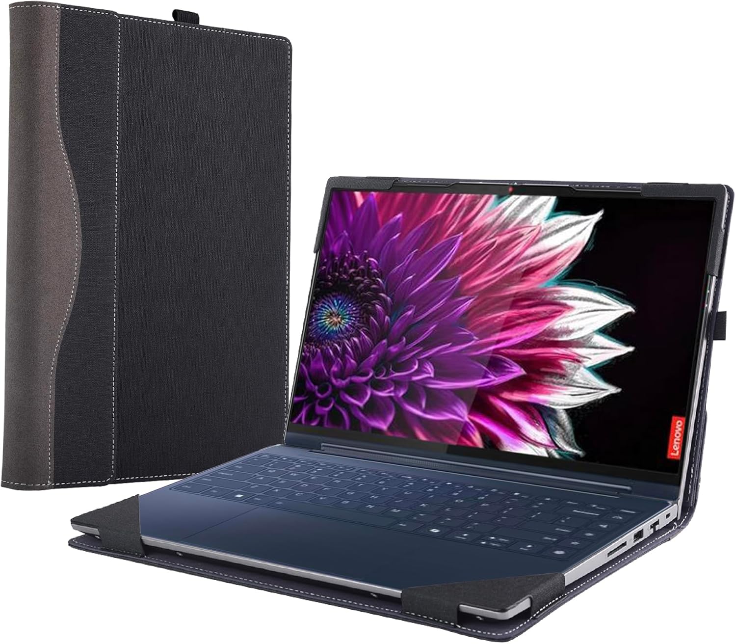 Laptop Case Cover for Lenovo Yoga 9i 2-in-1 14" Gen 9 & Yoga 9 2-in-1 14IMH9 [Not Other Models] Notebook Sleeve Computer Bag Protective PU Shell Accessories with Heat Dissipation Hole (Black)