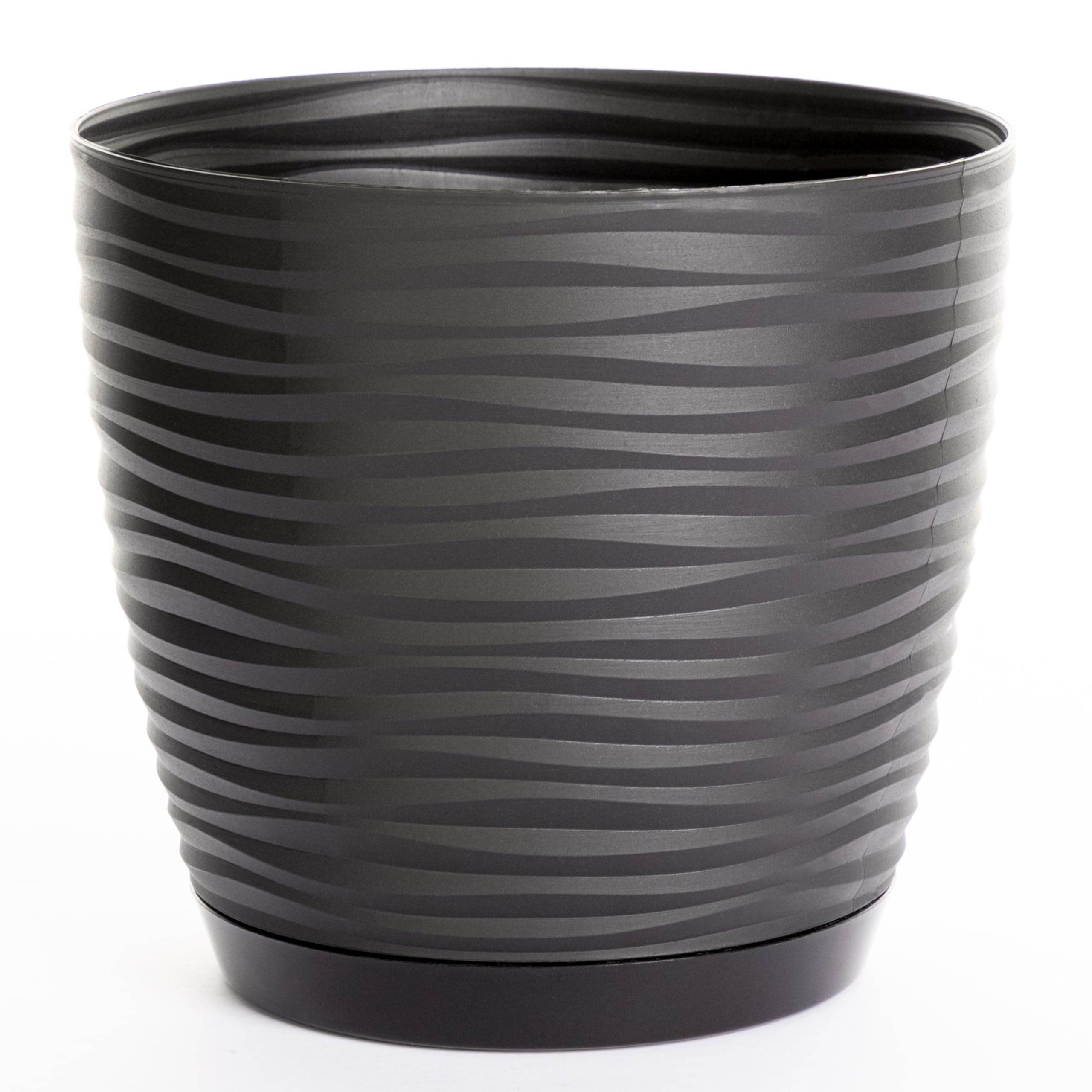 Home Garden Ornaments Wave Plant Pots Indoor, Indoor Plant Pot with 3D Effect, Drainage Holes, and Integrated Saucer