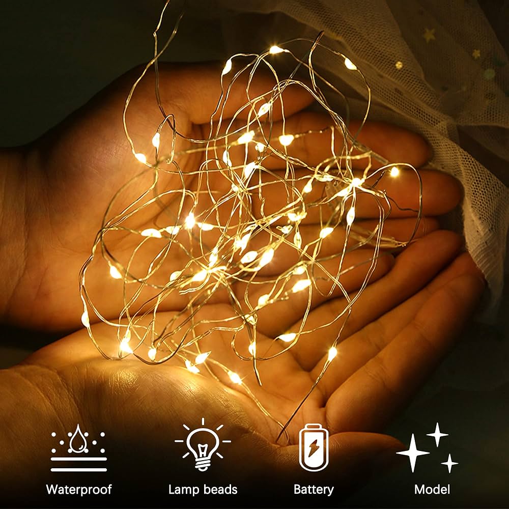 Lot De 2 Guirlandes Lumineuses LED 2m - 20 LED Multicolores, Minuteur 6h/18h, Piles, étanches IP65