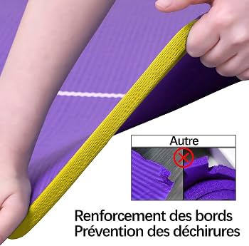 Tapis De Yoga NBR 183 X 61 Cm – Épaisseur 10 Mm, Antidérapant, Mousse à Cellules Ouvertes, Pour Pilates, Gym, Camping – Violet