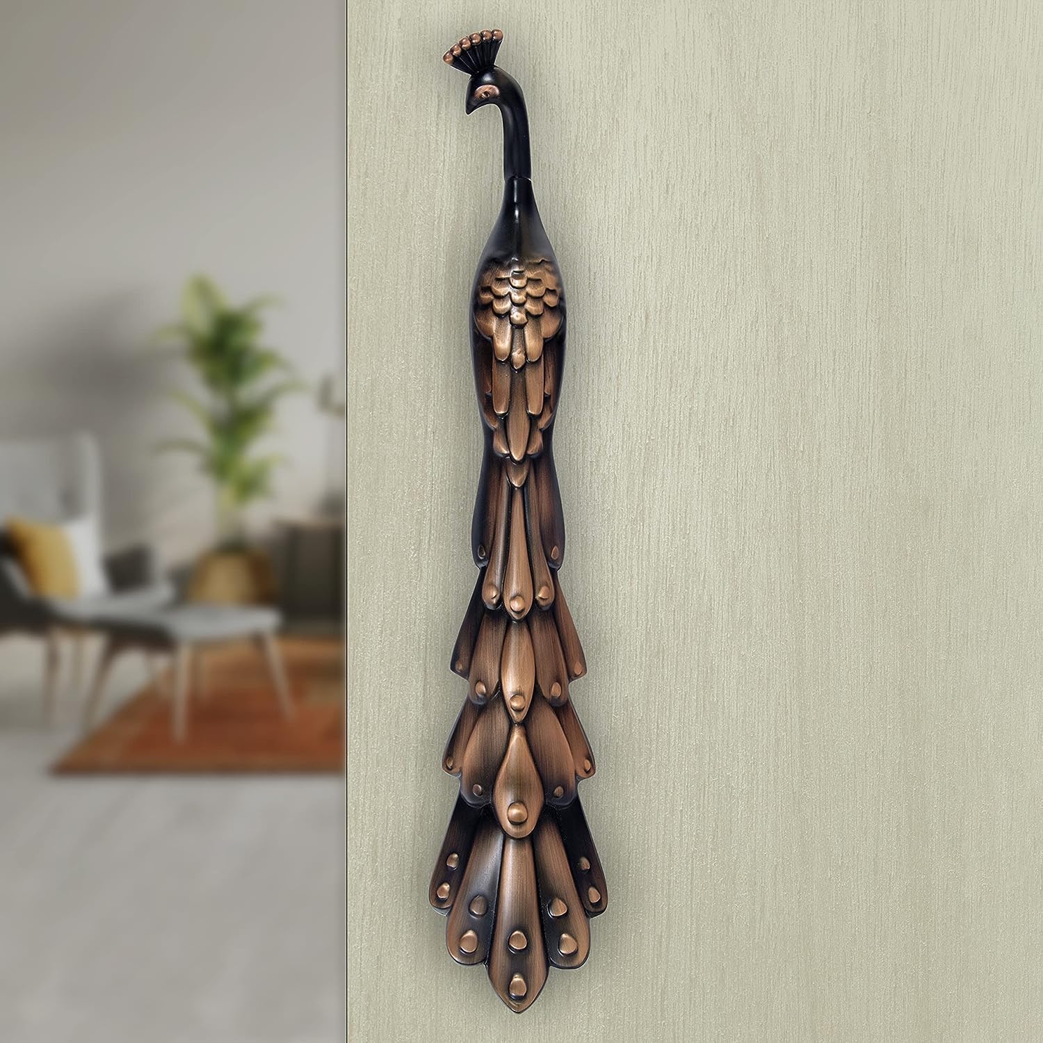 Plantex Peacock Door Handle For Main Door/16-Inches Main Door Handle/Push Handle For Glass/Wooden Door Of Home/Hotel/Office - Pack Of 1 (Rich Copper Antique) — Amazon image 7