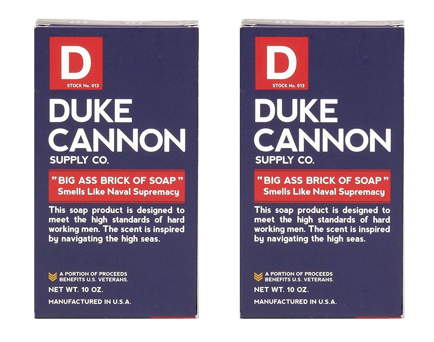 Duke Cannon Big Brick of Soap, Naval Diplomacy - Refreshing Ocean Scent, Men's Bar Soap, 10 oz. (2-Pack)